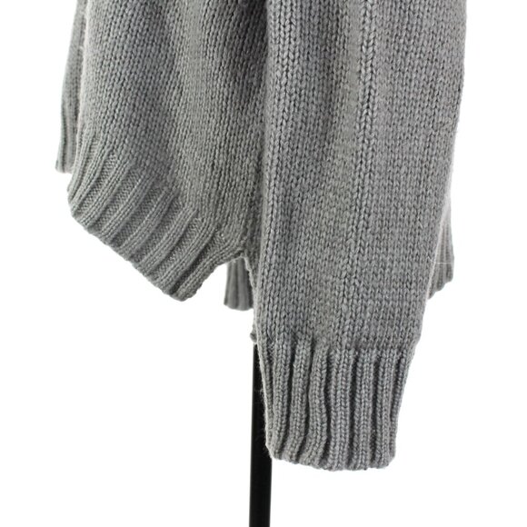 Wooden Ships Believe Red Grey Cozy Chunky Knit Pullover Crewneck Sweater M L - Picture 4 of 7